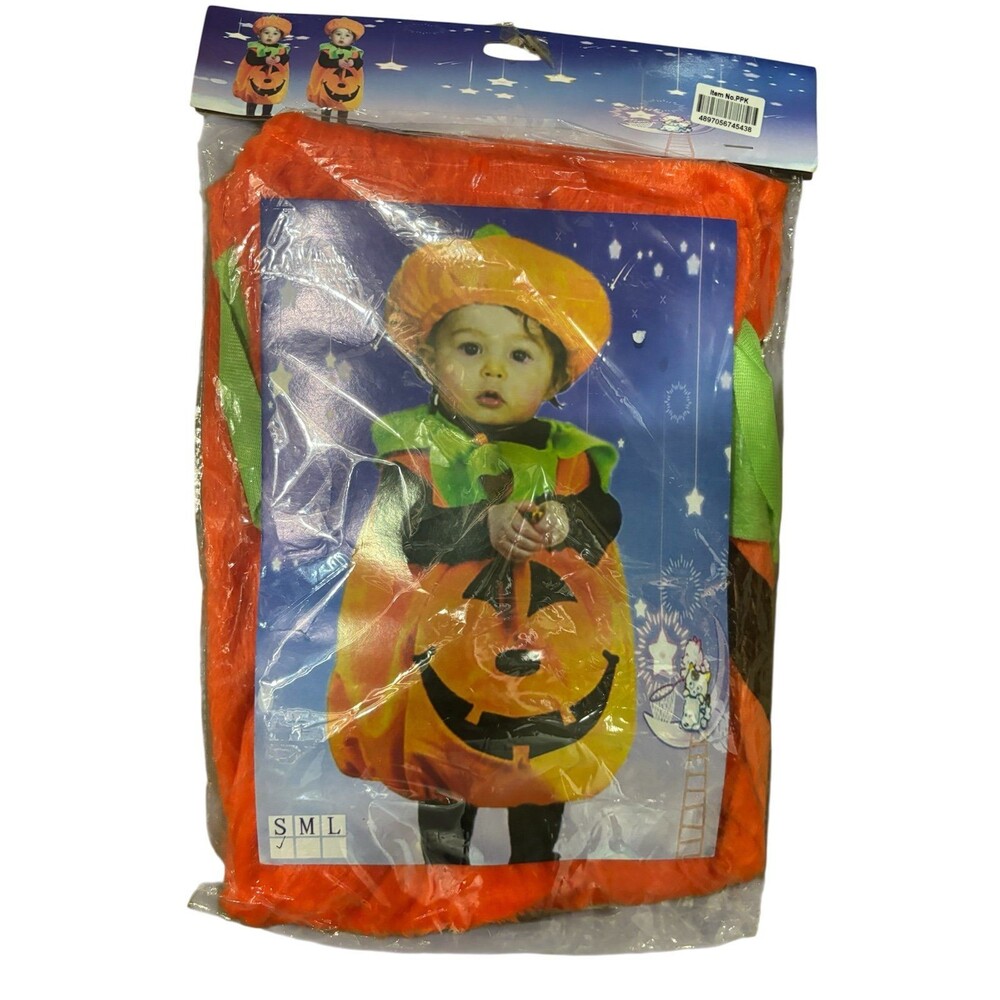 Pumpkin Halloween Costume Orange Outfit with Hat Child Small NEW